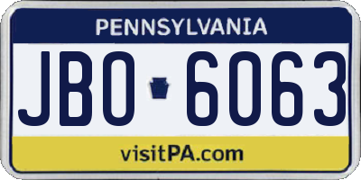 PA license plate JBO6063