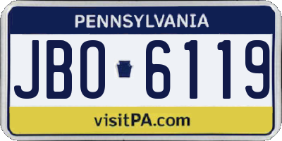 PA license plate JBO6119