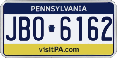 PA license plate JBO6162