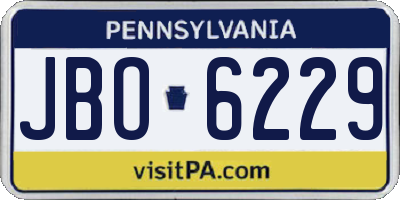 PA license plate JBO6229