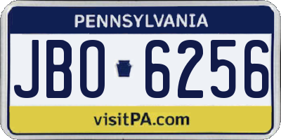 PA license plate JBO6256