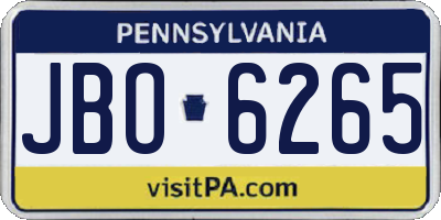 PA license plate JBO6265