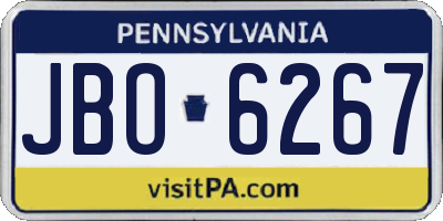 PA license plate JBO6267