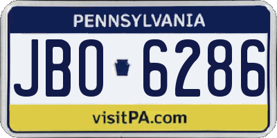 PA license plate JBO6286