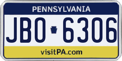 PA license plate JBO6306
