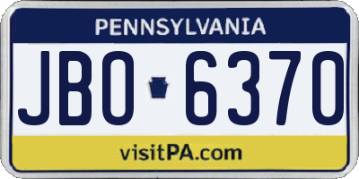 PA license plate JBO6370