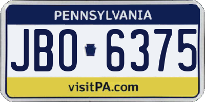 PA license plate JBO6375