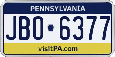 PA license plate JBO6377