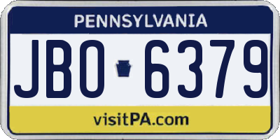 PA license plate JBO6379