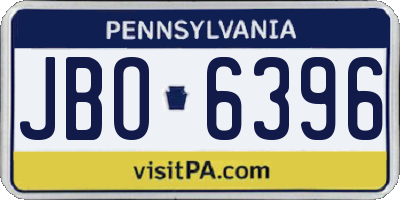 PA license plate JBO6396