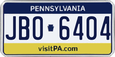 PA license plate JBO6404