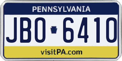 PA license plate JBO6410