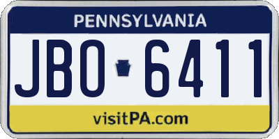 PA license plate JBO6411