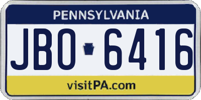 PA license plate JBO6416