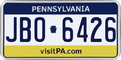 PA license plate JBO6426