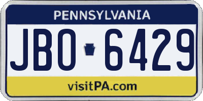 PA license plate JBO6429
