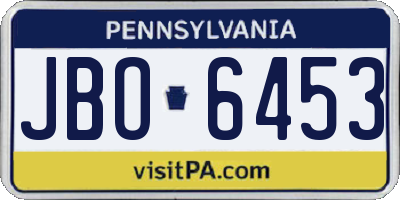 PA license plate JBO6453