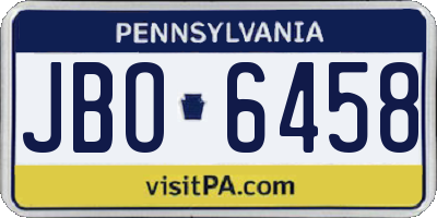 PA license plate JBO6458