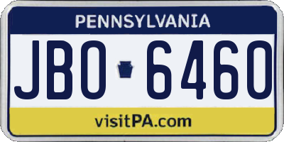 PA license plate JBO6460