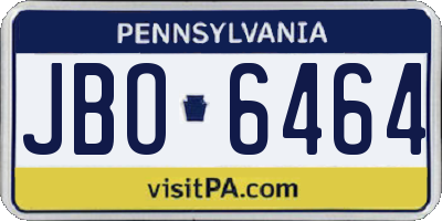 PA license plate JBO6464