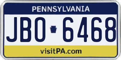 PA license plate JBO6468