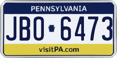 PA license plate JBO6473