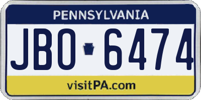PA license plate JBO6474