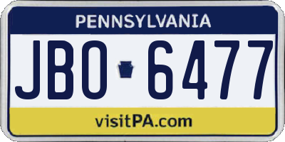PA license plate JBO6477