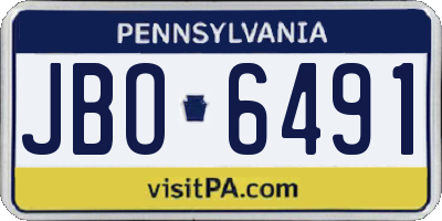 PA license plate JBO6491