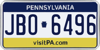 PA license plate JBO6496