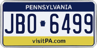 PA license plate JBO6499