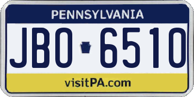 PA license plate JBO6510