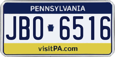 PA license plate JBO6516