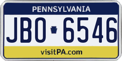 PA license plate JBO6546