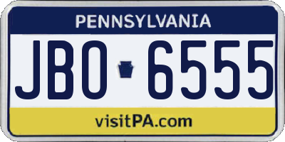PA license plate JBO6555