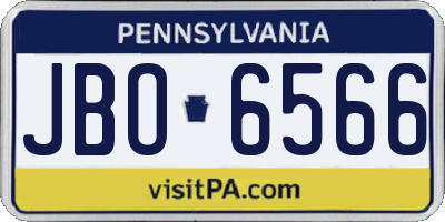 PA license plate JBO6566