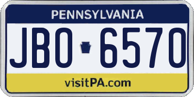 PA license plate JBO6570