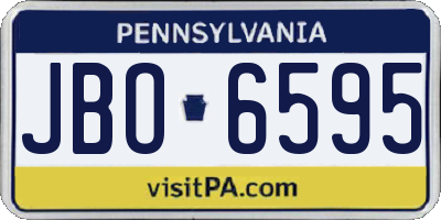 PA license plate JBO6595