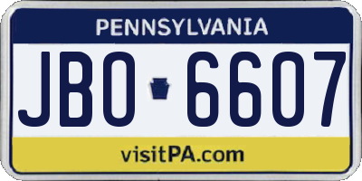 PA license plate JBO6607