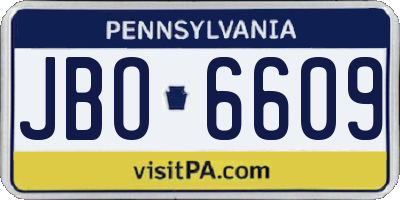 PA license plate JBO6609