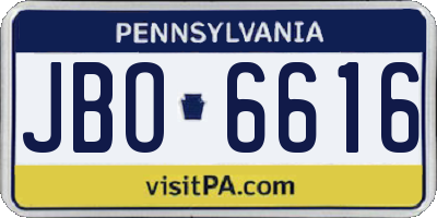 PA license plate JBO6616