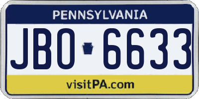 PA license plate JBO6633