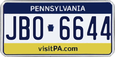 PA license plate JBO6644
