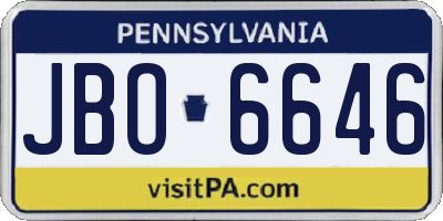 PA license plate JBO6646