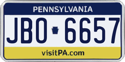 PA license plate JBO6657