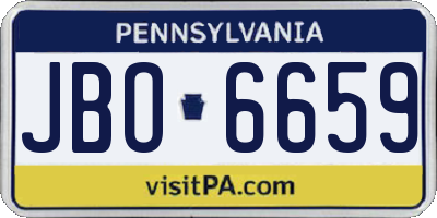 PA license plate JBO6659
