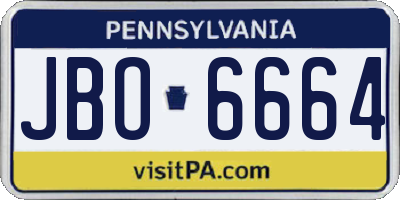 PA license plate JBO6664