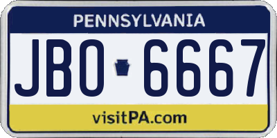 PA license plate JBO6667