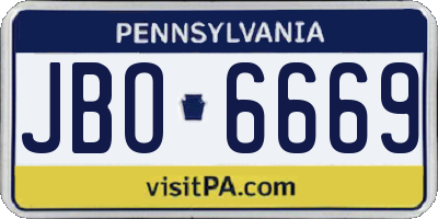 PA license plate JBO6669