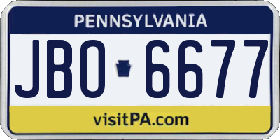 PA license plate JBO6677